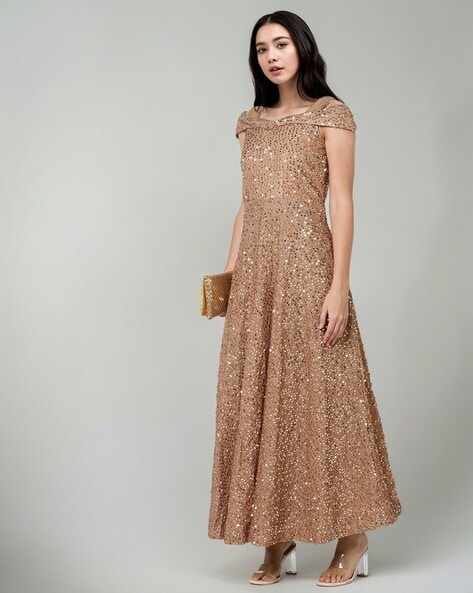 Plus Size Rose Gold Evening Dress