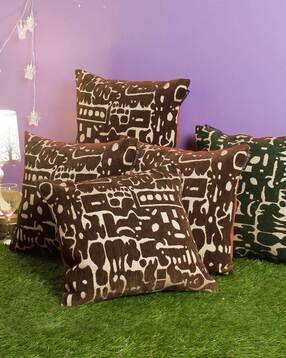 homely by romee Pack of 5 Printed Square Cushion Covers 16"x 16"-picture-4