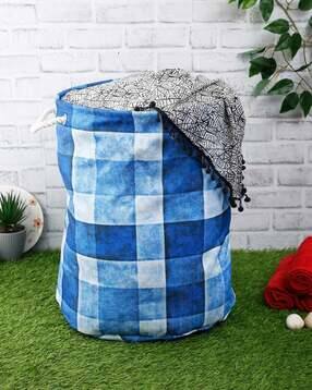 Checked Foldable Laundry Bag