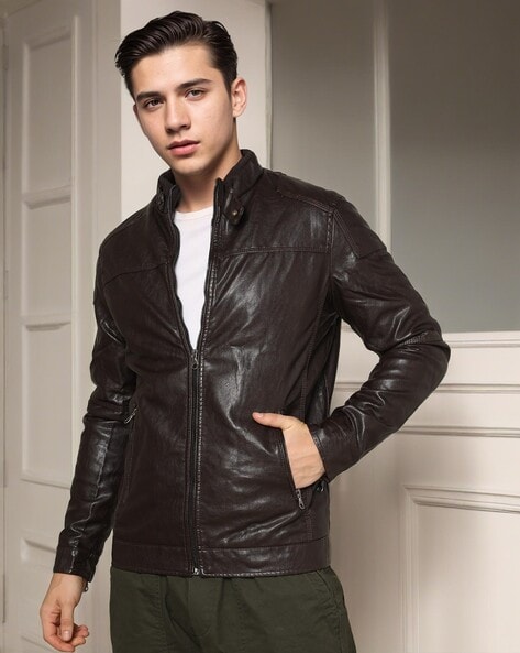 Buy Luis Leather Men's Biker Jacket Custom at Amazon.in