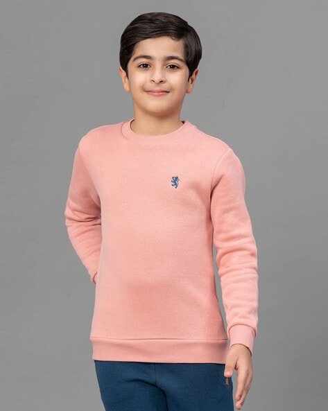 Pink hot sale sweatshirt boys