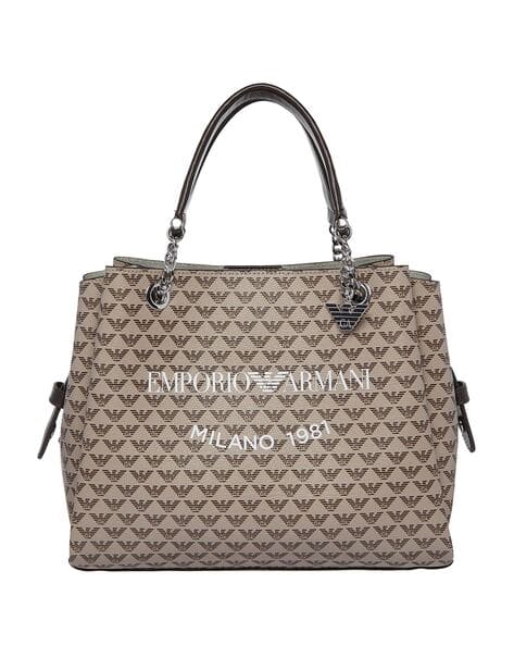 Milano Armani All Over Print Bag Armani Exchange Palm Print Cotton Shopper Bag