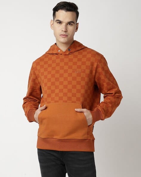 Buy Orange Yellow Sweatshirt Hoodies for Men by BOSS Online