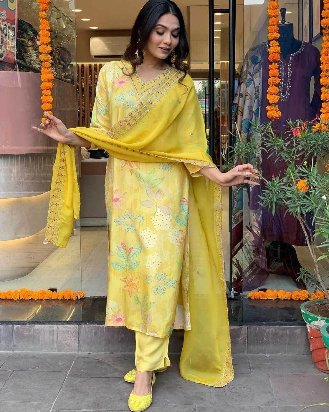 Buy online Yellow Suit Salwar Cotton from clothing for Women by Raju  Textile for ₹1000 at 34% off | 2024 Limeroad.com