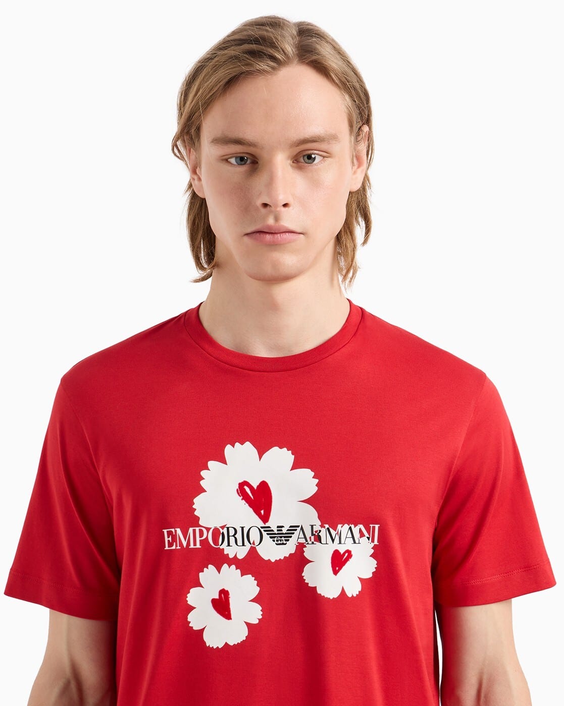 Buy EMPORIO ARMANI Mon Amour Cotton Regular Fit T-Shirt | Red