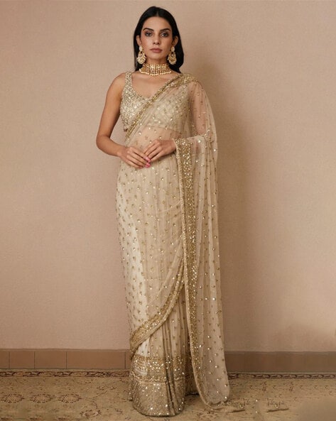 Embellished Net Saree