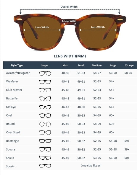 Ray ban store justin size chart