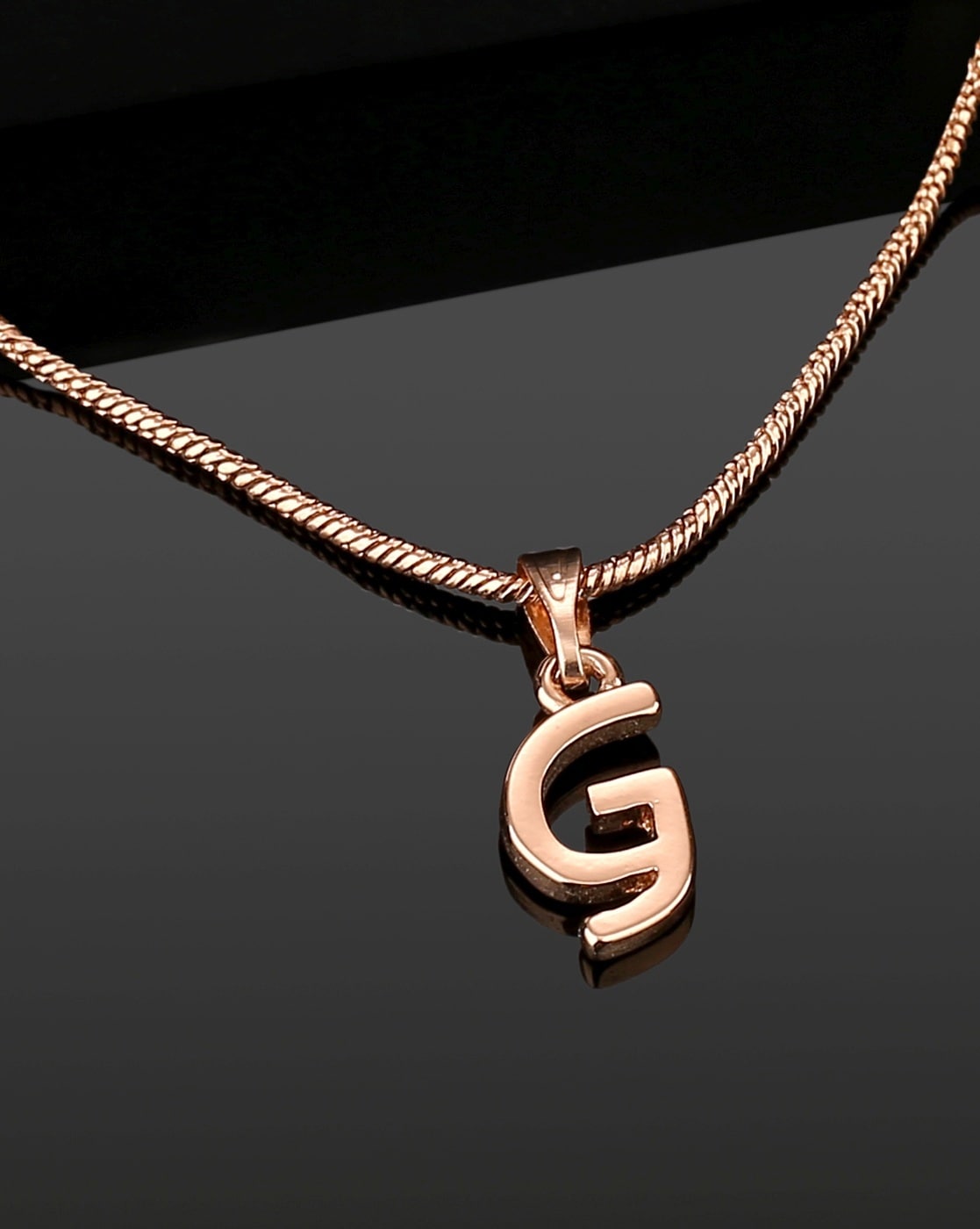 Rose Gold Letter Pendant - Letter Collection, Rose Gold Initial Pendan –  Adina Stone Jewelry