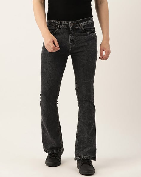 Men Lightly Washed Bootcut Jeans