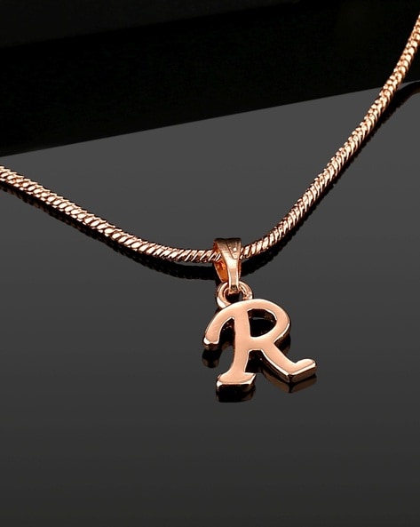 Silver Initial R Disc With Cz Charm Necklace in White | Goldmark (AU)