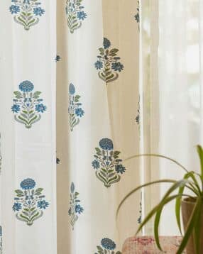 urban space Pack of 2 Floral Print Cotton Door Curtains-picture-33