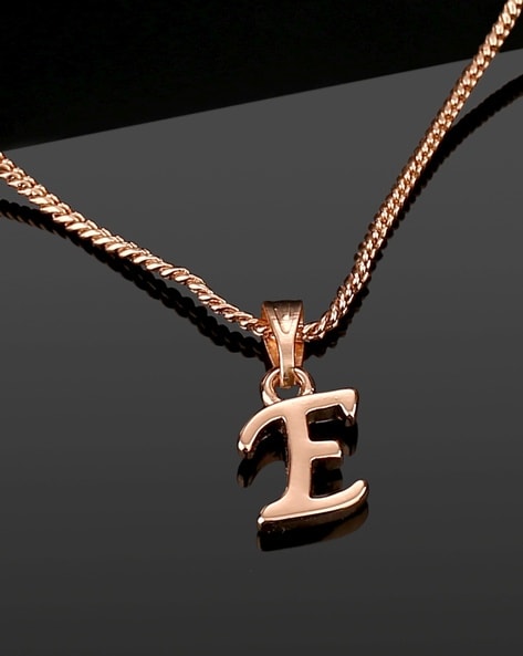 Initial Pendant Necklace - Rose Gold