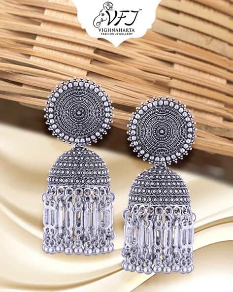 Buy Silver-Toned Earrings for Women by VIGHNAHARTA FASHION