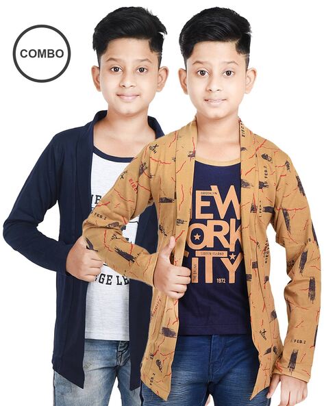 Buy Navy & Brown Tshirts for Boys by Tummy Bunny Online | Ajio.com