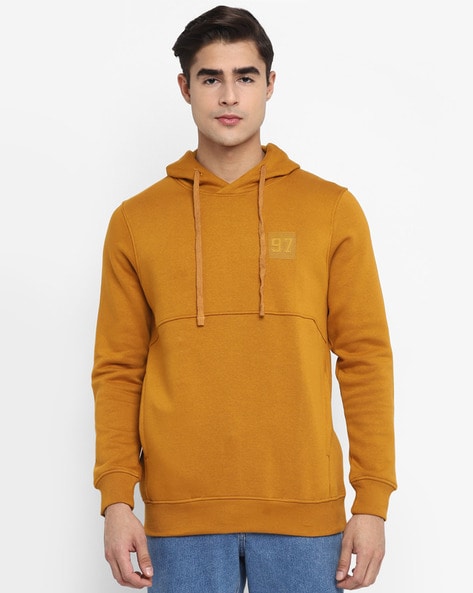 Mustard colour hoodie discount mens