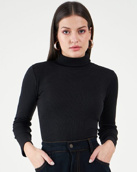 Bitterlime Women Fitted High-Neck Top