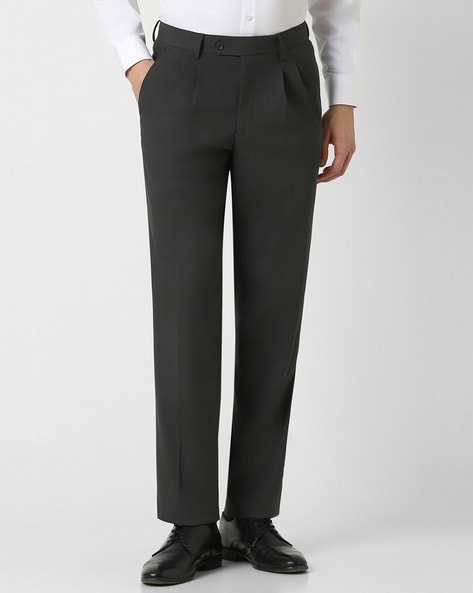 Lars Amadeus Men's Cropped Formal Solid Color Double Pleated Dress Pants -  Walmart.com