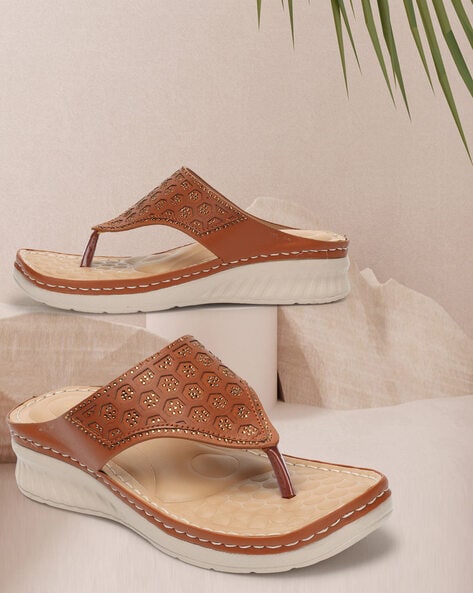 Buy Brown Flat Sandals for Women by PAADUKS Online | Ajio.com