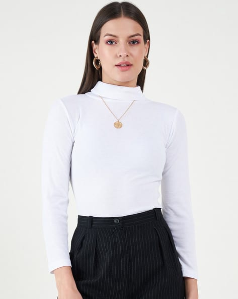 Buy Bitterlime Pack of 2 Women Fitted High-Neck Top Online | Ajio.com
