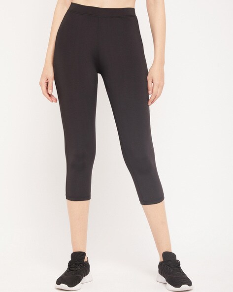 Neva Black Textured Capris