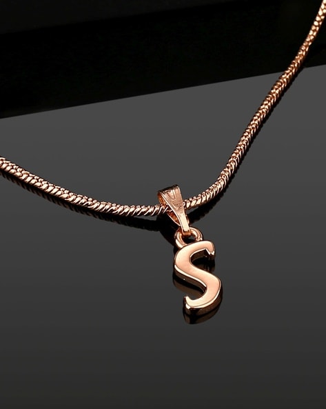 Rose gold plated initial on sale necklace