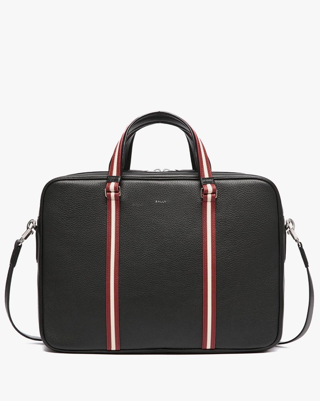 Buy Bally Code Leather Briefcase | Black Color Men | AJIO LUXE
