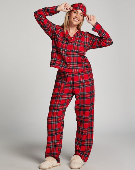 Ladies red check discount pyjamas