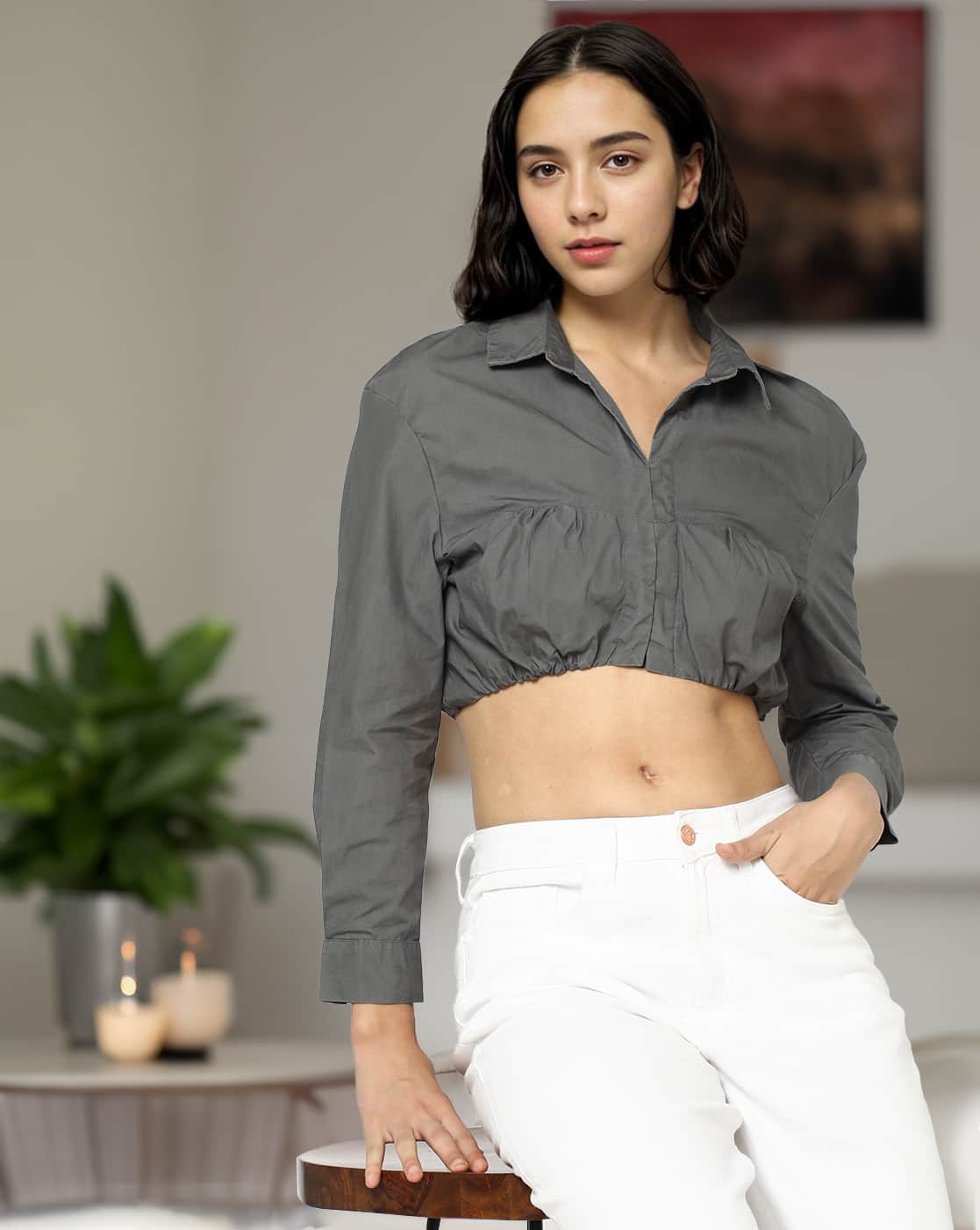 Buy Grey Shirts for Women by LEE COOPER Online | Ajio.com
