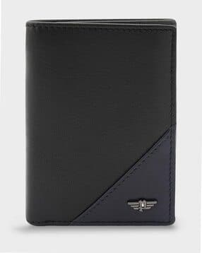 Leather Tri-Fold Wallet with Logo Applique-image-30