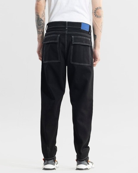 WANYNG pants for men Men's Fashion Plus-Size Loose Jeans Street Wide Leg Trousers  Pants Casual Black M - Walmart.com