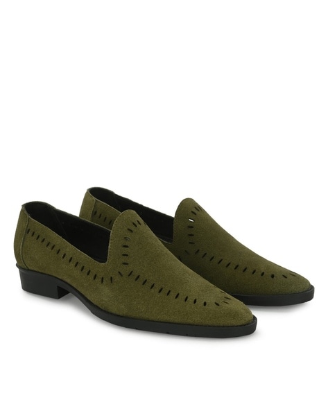 Olive green sales formal shoes