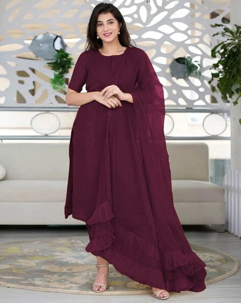 Women Straight Kurta Pants & Dupatta Set