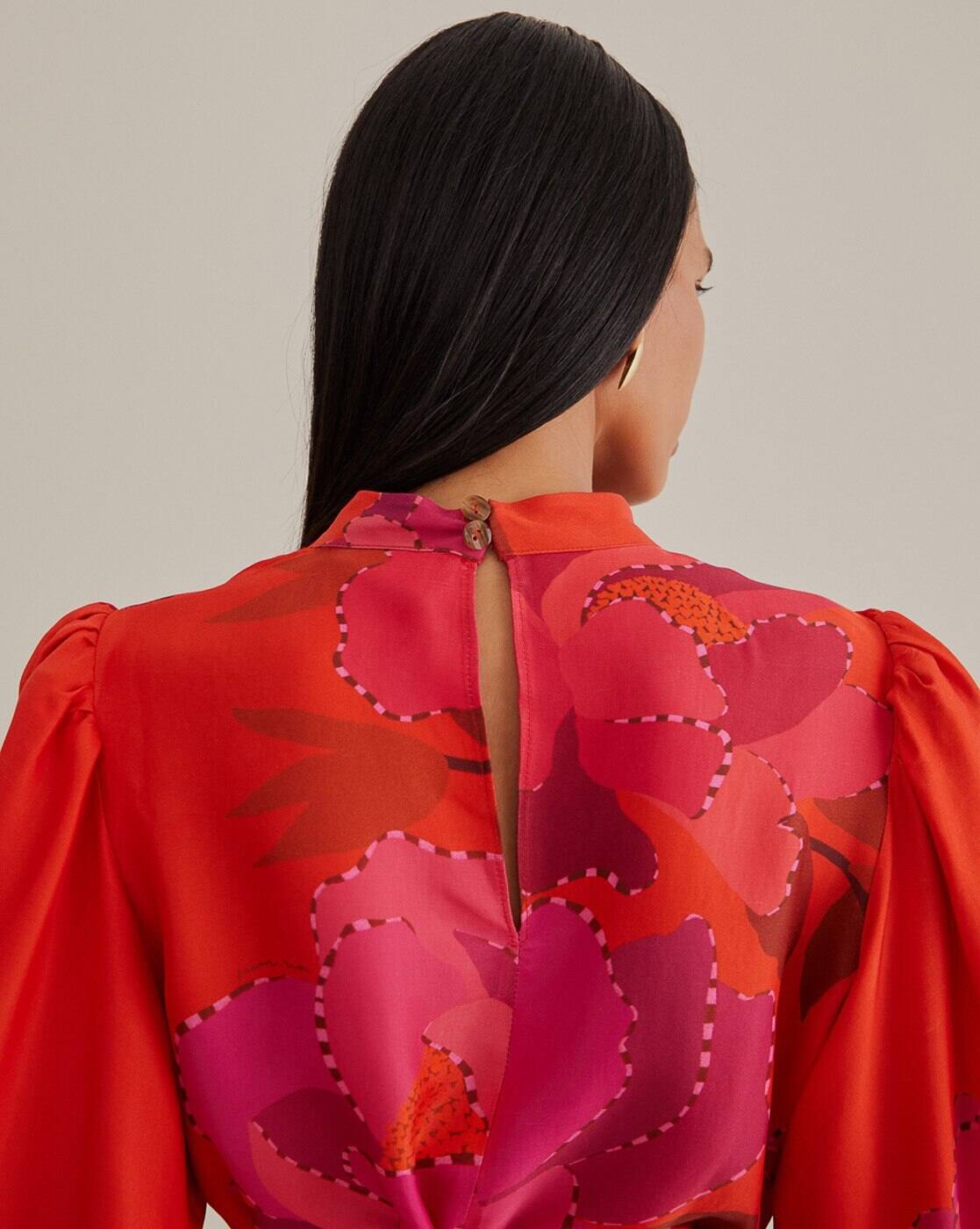 Buy FARM RIO Peony Red Long Sleeve Mini Dress Online | Ajio.com