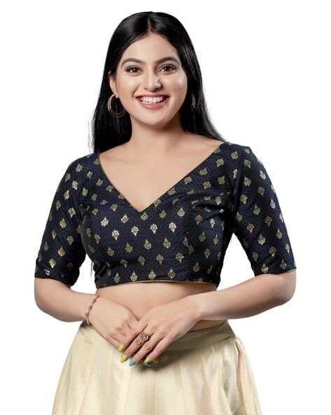 Buy Navy-Blue Blouses for Women by Vamas Online