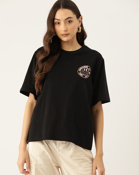 Buy Black Tshirts for Women by BESICK Online