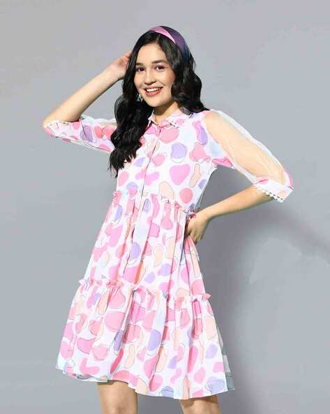 ALL YOURS Printed Fit & Flare Dress