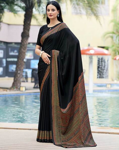 Renowned Black Color Classy Digital Printed Organza Designer Saree Blouse  at Rs 998 | Organza Saree | ID: 2850461168588