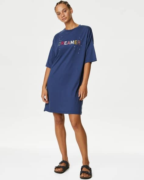 Marks & Spencer Women Printed Round-Neck Nightshirt