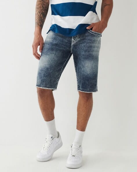Washed Regular Fit Denim Shorts