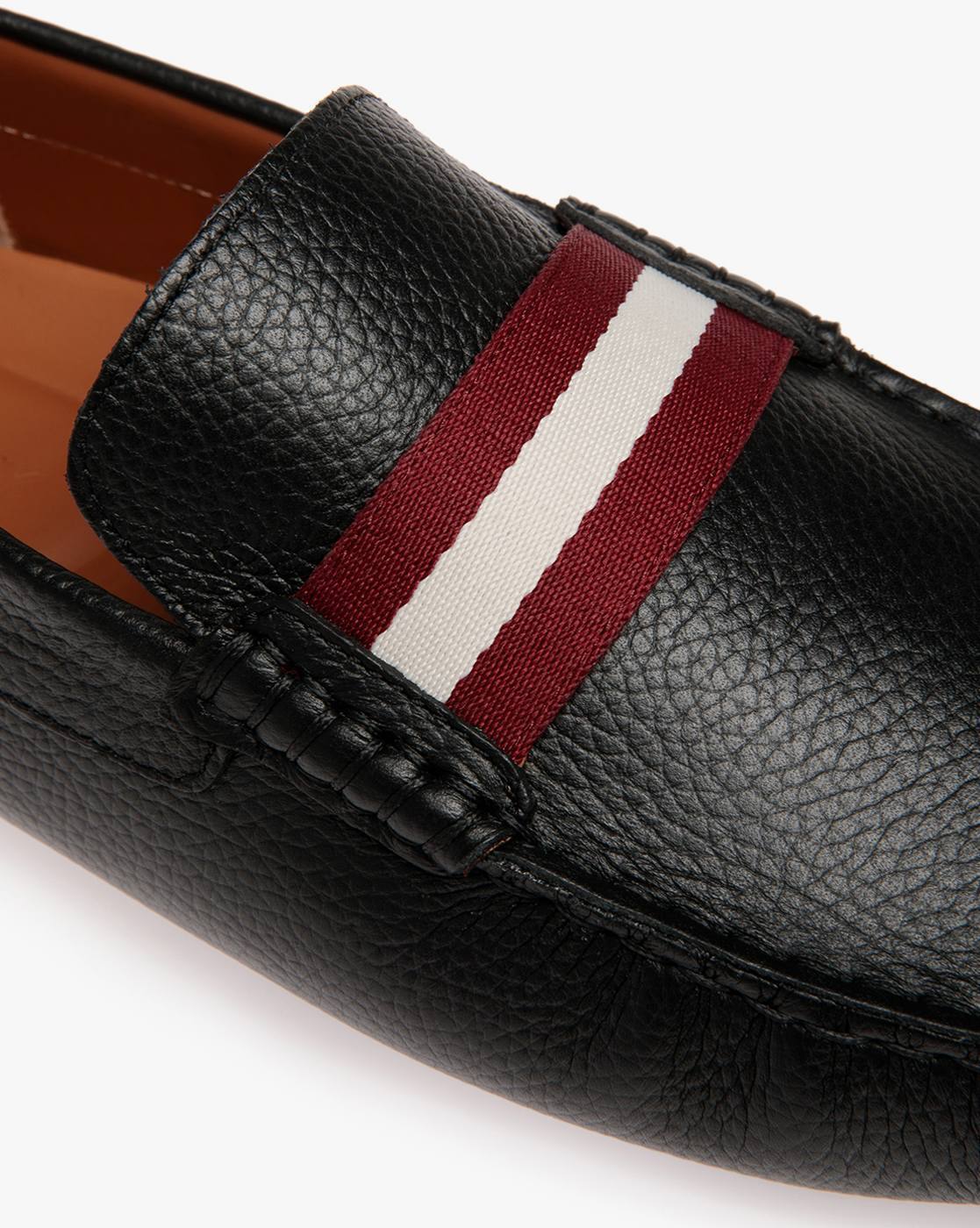 未使用✨BALLY White Striped Black Loafers Sepatu BALLY STRIPE WHITE BLACK LOAFERS 100% ORIGINAL | HYPESNEAKER.ID