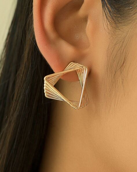 Dazzling Triangle Diamond Stud Earrings |Trendy Designs | CaratLane