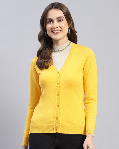 Buy 2025 yellow cardigan