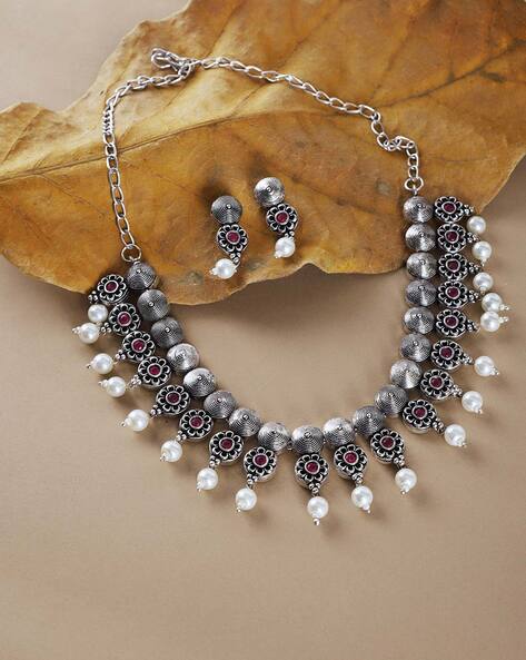 Silver Necklace - Rhinestone Necklace - Choker Necklace - Lulus
