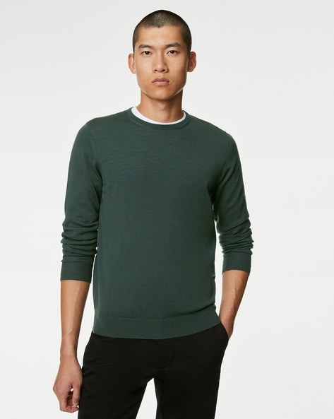 Marks and spencer mens merino wool jumper hotsell