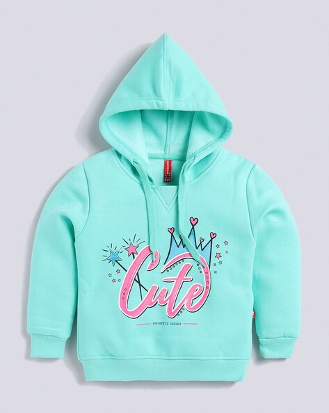 Buy Sea Green Sweatshirts & Hoodie for Girls by GAME BEGINS Online