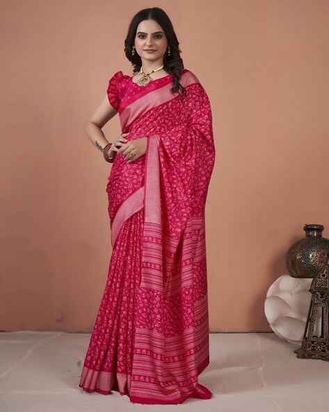 Buy Pink Sarees for Women by Saree mall Online