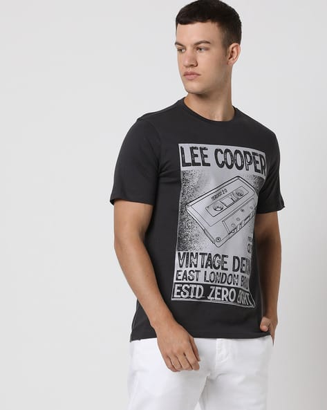 Buy Charcoal Black Tshirts for Men by LEE COOPER Online