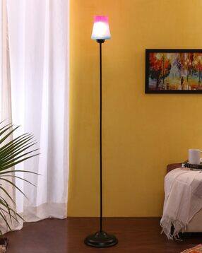 devansh Iron Base Floor Lamp with Mosaic Glass Shade-picture-36