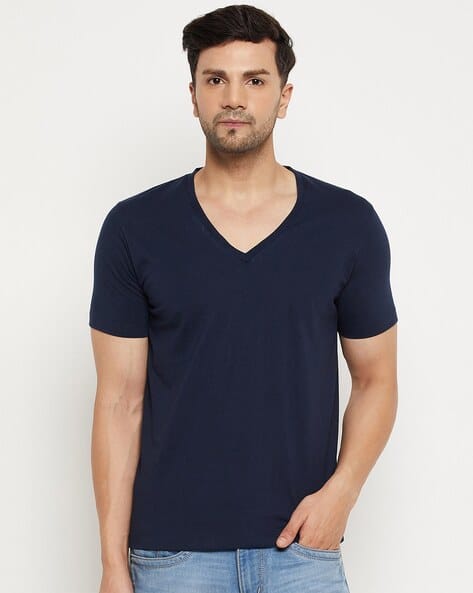 ミュージシャン SHADE Vintage TEE Navy L size Buy Now! Veirdo Men's Navy Plain T-shirt | Round Neck | Pure Cotton