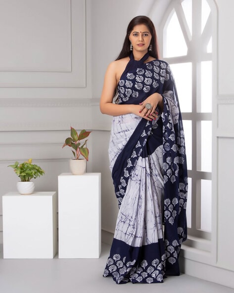 Buy Blue Sarees for Women by Indie Picks Online